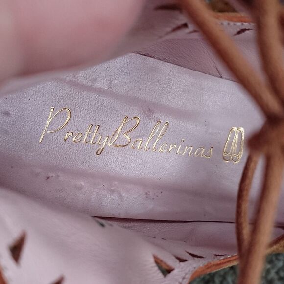 PRETTY BALLERINAS pointy toe Lace-up ballerina size 8 - Picture 9 of 12
